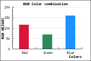 rgb background color #74459F mixer