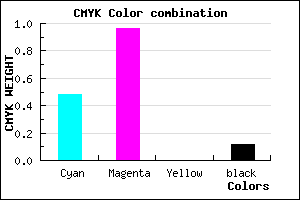 #7409E1 color CMYK mixer