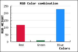 rgb background color #750AE4 mixer