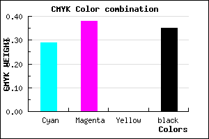#7567A5 color CMYK mixer