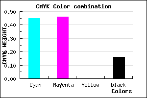 #7574D6 color CMYK mixer