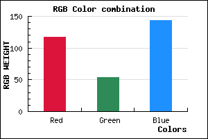 rgb background color #75368F mixer