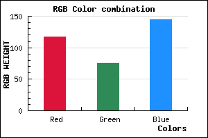 rgb background color #754C90 mixer