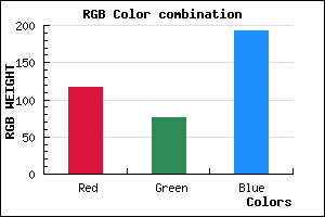 rgb background color #754CC0 mixer
