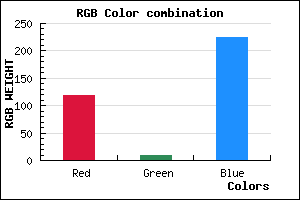 rgb background color #760AE0 mixer