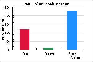 rgb background color #760BE5 mixer