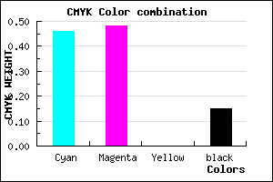 #7671D9 color CMYK mixer