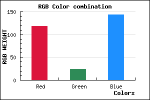 rgb background color #76188F mixer