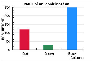 rgb background color #761BF9 mixer