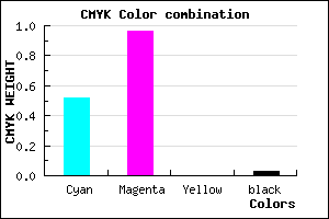 #770BF7 color CMYK mixer