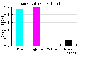 #0C00DA color CMYK mixer