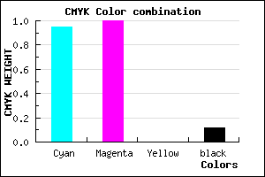 #0C00E0 color CMYK mixer