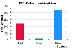 rgb background color #780BDC mixer
