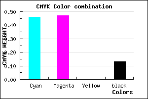 #7977DF color CMYK mixer