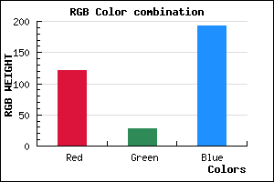 rgb background color #791CC0 mixer
