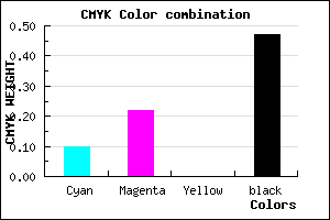 #7A6987 color CMYK mixer
