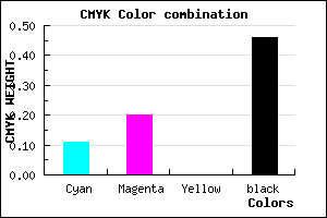 #7A6D89 color CMYK mixer