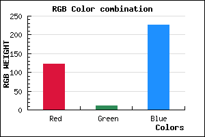 rgb background color #7A0BE3 mixer