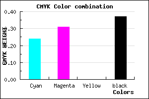 #7A6EA0 color CMYK mixer