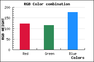 rgb background color #7A73B1 mixer