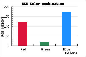 rgb background color #7A12AE mixer
