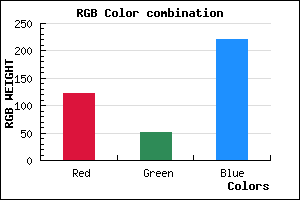 rgb background color #7A34DC mixer