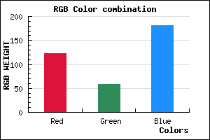 rgb background color #7A3BB5 mixer