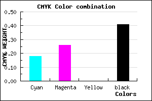 #7C6F97 color CMYK mixer