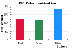 rgb background color #7C74B6 mixer