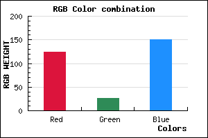 rgb background color #7C1B97 mixer