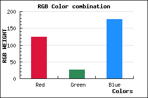 rgb background color #7C1BB1 mixer