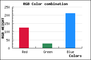 rgb background color #7C1BD3 mixer