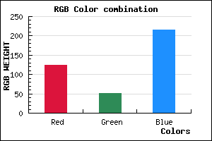 rgb background color #7C33D8 mixer