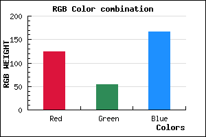 rgb background color #7C36A7 mixer
