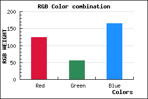 rgb background color #7C37A5 mixer