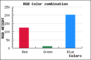 rgb background color #7D0BCB mixer