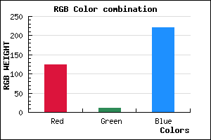 rgb background color #7D0BDC mixer