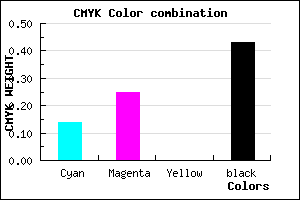#7D6E92 color CMYK mixer
