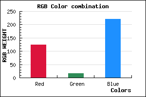 rgb background color #7D10DC mixer
