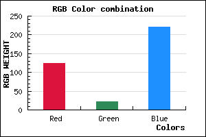 rgb background color #7D16DC mixer