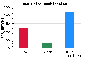 rgb background color #7D21DC mixer