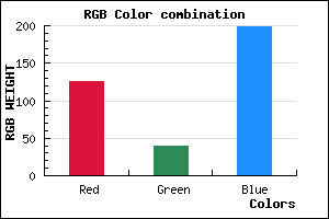 rgb background color #7D28C6 mixer