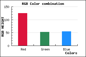rgb background color #7D3537 mixer