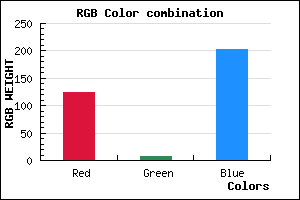 rgb background color #7D07CB mixer