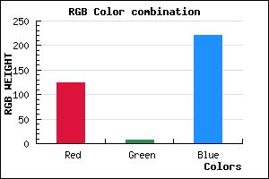 rgb background color #7D08DC mixer