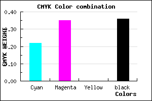 #7E6AA2 color CMYK mixer