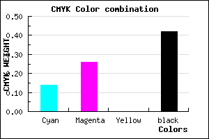 #7E6D93 color CMYK mixer