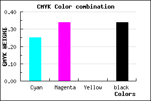 #7E6FA9 color CMYK mixer