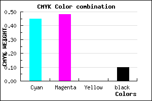 #7E77E6 color CMYK mixer