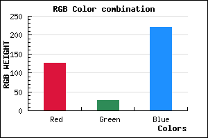 rgb background color #7E1BDC mixer